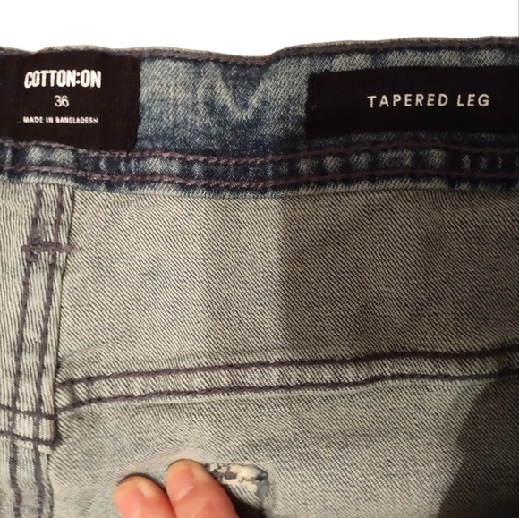 Cotton On Tapered Leg Jeans Men's 36 x 30 Recycled Denim NEW - Picture 4 of 4